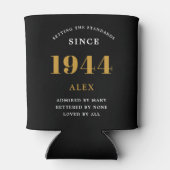 Geburtsname 1944 Black Gold Elegant Chic Dosenkühler (Rückseite)