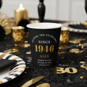 Geburtsname 1944 Black Gold Elegant Chic Pappbecher