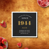 Geburtsname 1946 Black Gold Elegant Chic Serviette