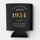 Geburtsname 1954 Black Gold Elegant Chic Dosenkühler (Rückseite)