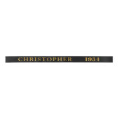 Geburtsname 1954 Black Gold Elegant Chic Satinband (Vorderseite)