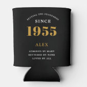 Geburtsname 1955 Black Gold Elegant Chic Dosenkühler (Rückseite)