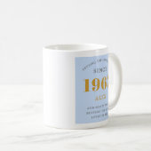 Geburtsname 1962 Blue Gray Elegant Chic Kaffeetasse (VorderseiteRechts)
