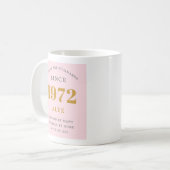 Geburtsname 1972 Rosa Gray Elegant Chic Kaffeetasse (Vorderseite Links)
