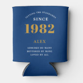 Geburtsname 1982 Blue Gold Elegant Chic Dosenkühler (Vorderseite)