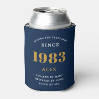 Geburtsname 1983 Blue Gold Elegant Chic