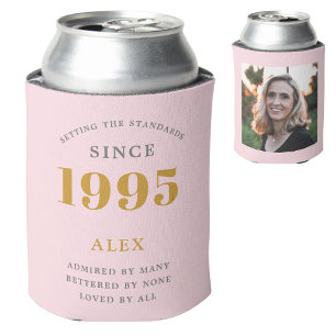 Geburtsname 1995 Chic Pink Gray Foto Dosenkühler