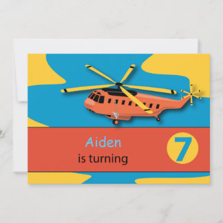 Geburtsname 7. Geburtstagshubschrauber Einladung