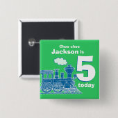 Geburtsname des Blauen Zuges und 5 Jahre grünes Ab Button (Vorne & Hinten)