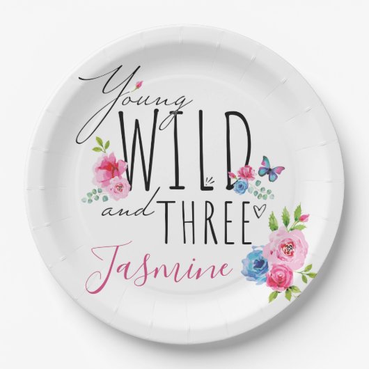 Geburtsname des hübschen Mädchens Pappteller (Vorderseite)