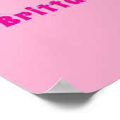 Geburtsname Foto pink tiara Kindermädchen willkomm Poster (Ecke)