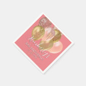 Geburtsname Gold Glitzer Balloons Alter Datum Kora Serviette (Ecke)