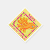 Geburtsname Personalisiert Octopus Gelb Serviette (Ecke)