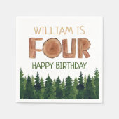 Geburtsname Rustikale Grüne Bäume Serviette (Vorderseite)