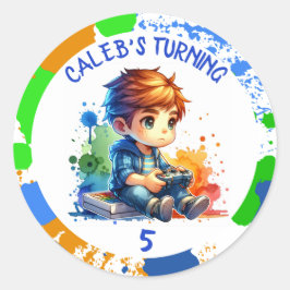 Geburtsname und Alter Personalisiert Runder Aufkleber