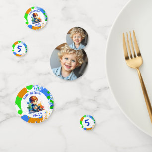 Geburtsname und Alter Personalisiertes Foto Konfetti