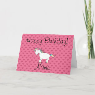 Geburtsname unicorn rosa Herzen Karte