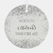 Geburtsname: Weißer Glitzer Ornament Aus Glas (Rückseite)