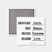 GEBURTSORT ERDMAGNET MAGNET (Vorderseite/Rückseite)