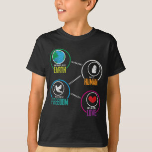 Geburtsort-Erdrennen-menschliche Friedensfreiheit T-Shirt