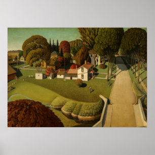 Geburtsort von Herbert Hoover von Grant Wood Poster