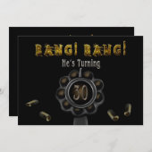 GEBURTSPARTEINVITATION - 30. - BANG BANG! EINLADUNG (Vorne/Hinten)