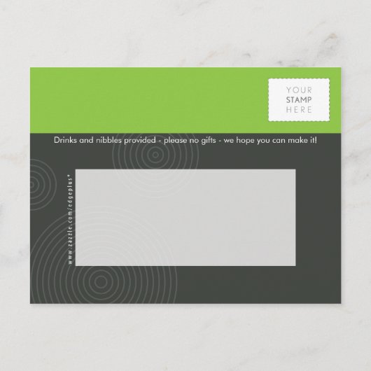 GEBURTSPARTEINVITATION :: dynamisch zentrierter P1 Einladungspostkarte (Rückseite)