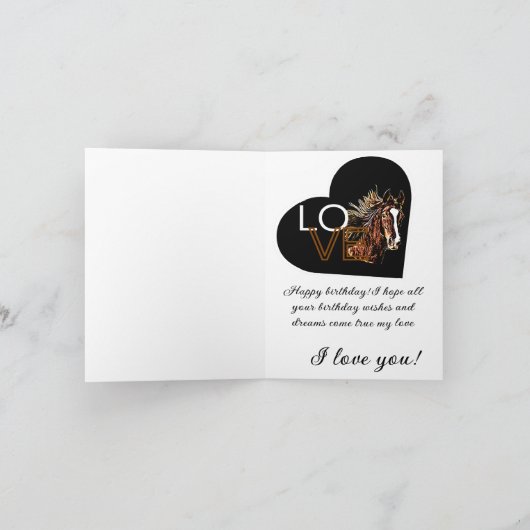 Geburtspferd Karte (Innenseite)