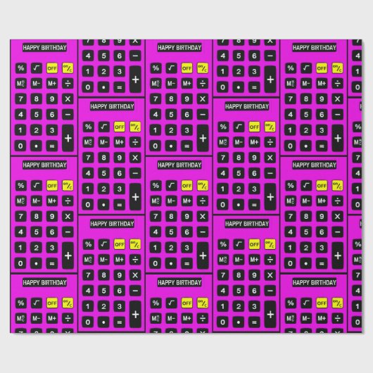 Geburtsrechner auf Rosa Geschenkpapier (Flach)