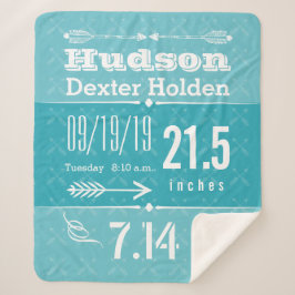 Geburtsrekord Baby Boy Geburtsstaates Aquamarin Bl Sherpadecke