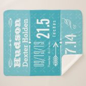 Geburtsrekord Baby Boy Geburtsstaates Aquamarin Bl Sherpadecke (Vorderseite (Horizontal))