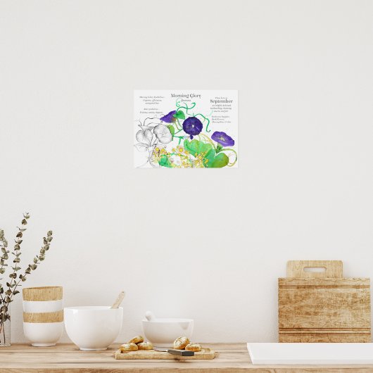 Geburtssprache der Blume im September Blume Poster (Küche)