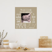 Geburtsstaate Schilderung Typografie Neutrales mod Poster (Küche)