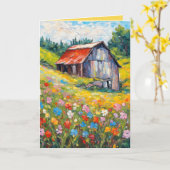 Geburtsstall auf dem Feld der Wildblume Karte (Gelbe Blume)