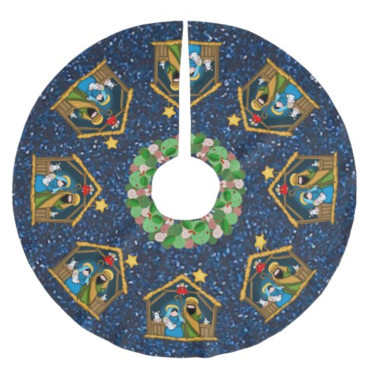 Geburtsstallenrock Polyester Weihnachtsbaumdecke (Vorderseite)