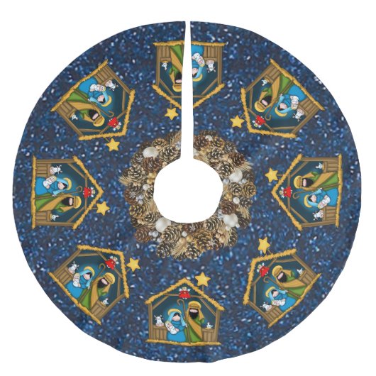 Geburtsstallenrock Polyester Weihnachtsbaumdecke (Vorderseite)