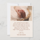 Geburtsstat Baby Birth Ankündigung Vielen Dank (Rückseite)