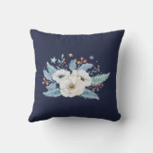 Geburtsstat Babydekor Wasserfarbe Hirsche Blume Kissen (Rückseite)