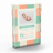 Geburtsstats Foto Baby Glass Foto Block (Links)