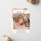 Geburtsstats Fotos Handgeschriebene Babydusche Dan Mitteilungskarte (Vorderseite/Rückseite Beispiel)