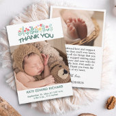 Geburtsstats Fotos Handgeschriebene Babydusche Dankeskarte