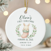 Geburtsstats Personalisiert Baby First Christmas Keramik Ornament