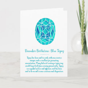 Geburtsstein Dezember Blaue Topas Geburtstag Aquar Karte