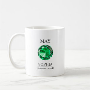 Geburtsstein-Geburtstagsname Smaragd Mai Kaffeetasse