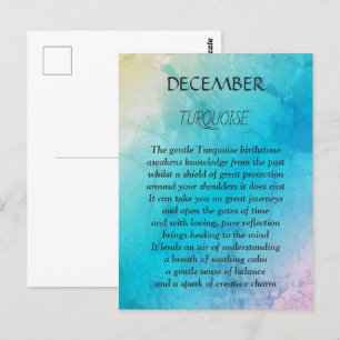 Geburtsstein-Türkis für Dezember Geburtstag Postkarte