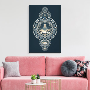 Geburtsstern des Wunderornamentals Mandala Leinwanddruck