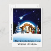 Geburtsstunde mit der Postkarte der Heiligen Famil (Vorne/Hinten)