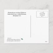 Geburtsstunde mit der Postkarte der Heiligen Famil (Rückseite)