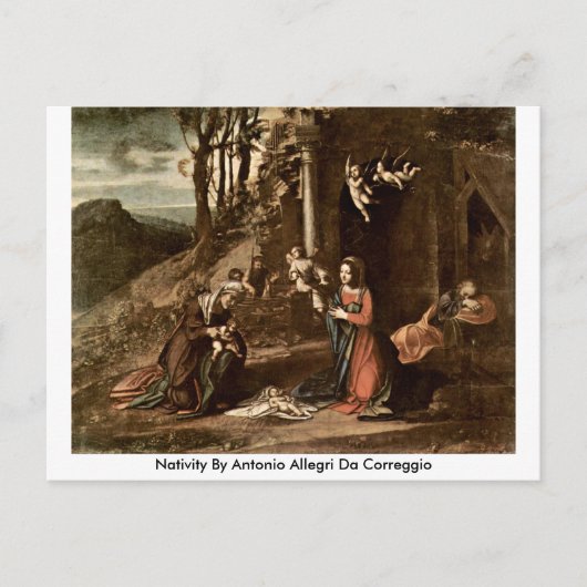 Geburtsstunde von Antonio Allegri Da Correggio Postkarte (Vorderseite)