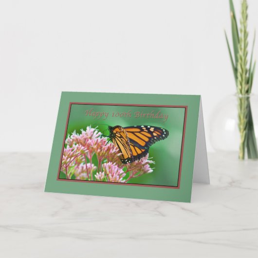 Geburtstag, 100., Monarch Butterfly Card Karte (Vorderseite)